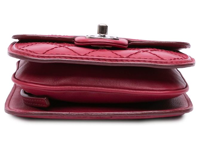 Chanel Mini Flap in Pelle di Vitello Rosa Cucito - vista 3