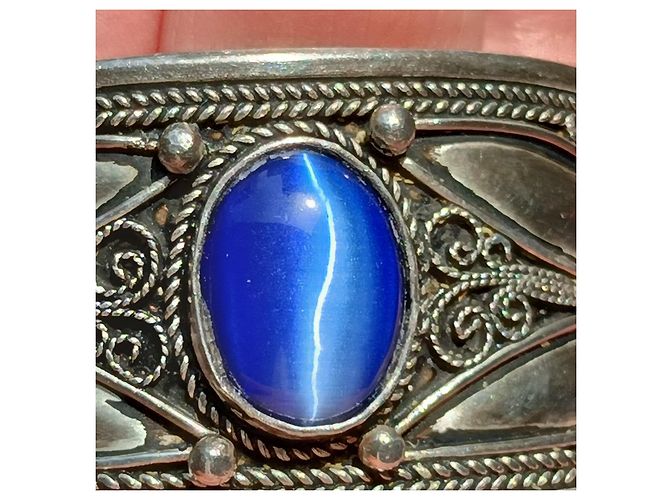 Autre Marque Bracciale berbero in argento e agata blu - vista 8