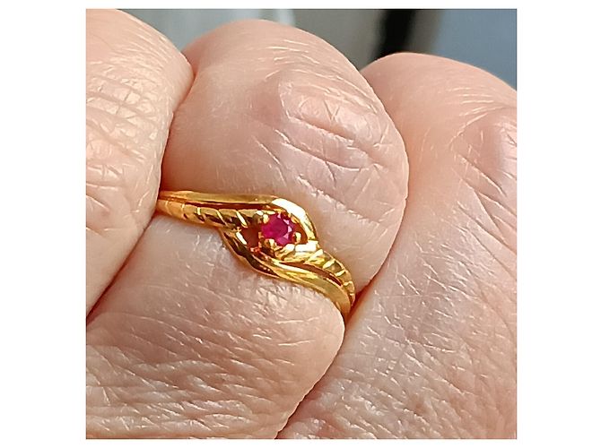 Autre Marque Anello in oro 18 carati con un rubino D'oro - vista 7