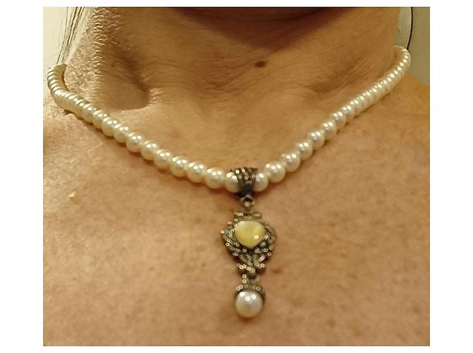 Autre Marque Collar de plata con perlas - vista 2