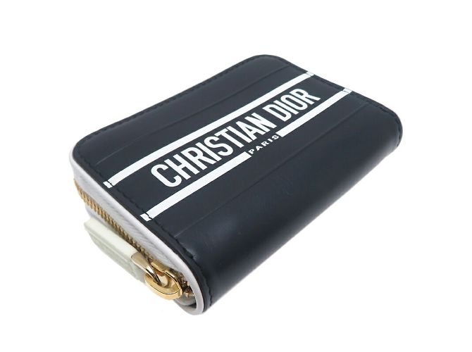 Billetera compacta Christian Dior Negro Blanco - vista 3