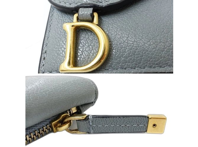 Tarjetero de cuero azul Christian Dior - vista 6