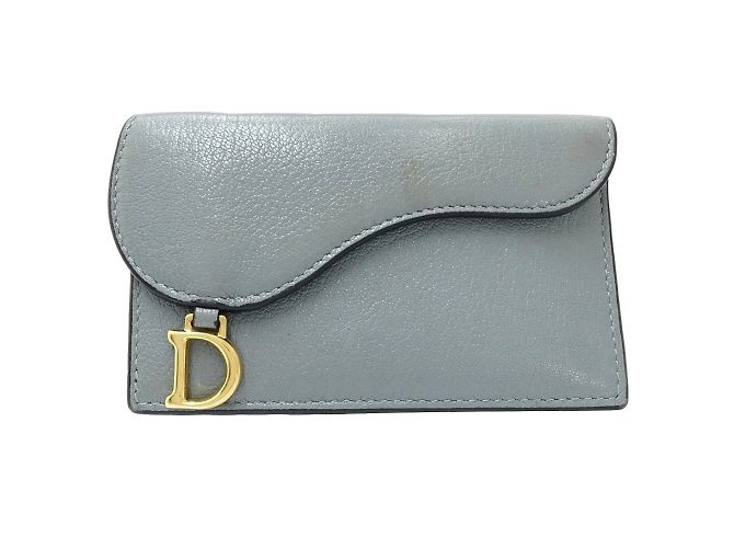Tarjetero de cuero azul Christian Dior - vista 9