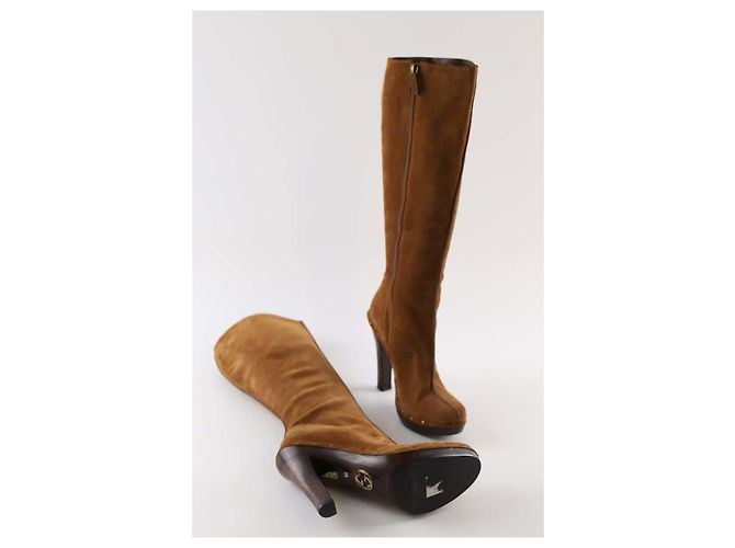 Gucci Botas de ante marrón Castaño - vista 5