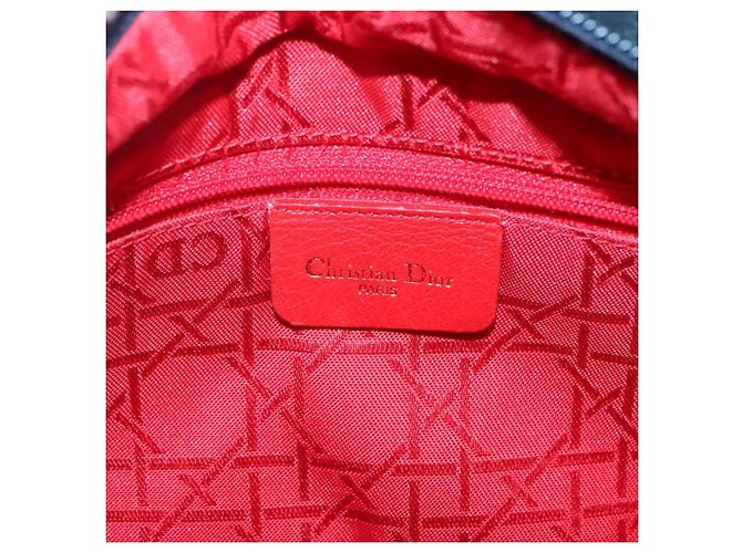 Borsa a mano Christian Dior Canage in nylon blu navy e oro Auth bs25043 D'oro - vista 12