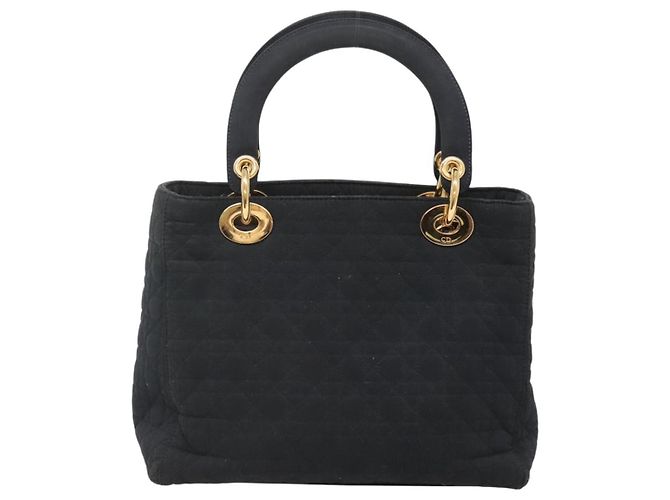 Borsa a mano Christian Dior Canage in nylon blu navy e oro Auth bs25043 D'oro - vista 2
