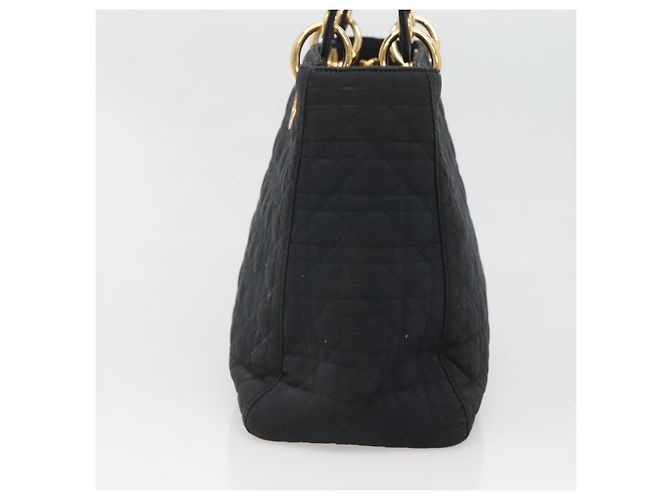 Borsa a mano Christian Dior Canage in nylon blu navy e oro Auth bs25043 D'oro - vista 3