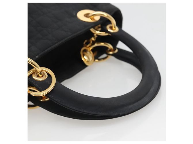 Borsa a mano Christian Dior Canage in nylon blu navy e oro Auth bs25043 D'oro - vista 5