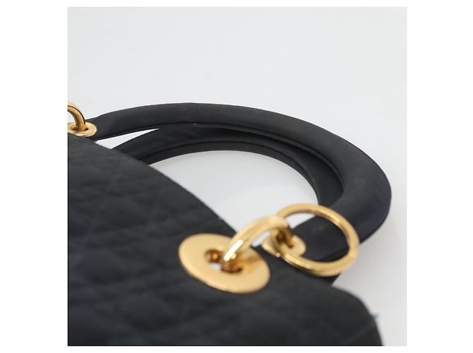 Borsa a mano Christian Dior Canage in nylon blu navy e oro Auth bs25043 D'oro - vista 6