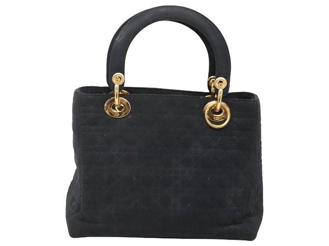 Borsa a mano Christian Dior Canage in nylon blu navy e oro Auth bs25043 D'oro - vista 9
