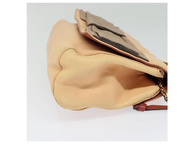 Chloé Borsa a spalla in pelle beige oro Chloe Auth am8219 D'oro - vista 3