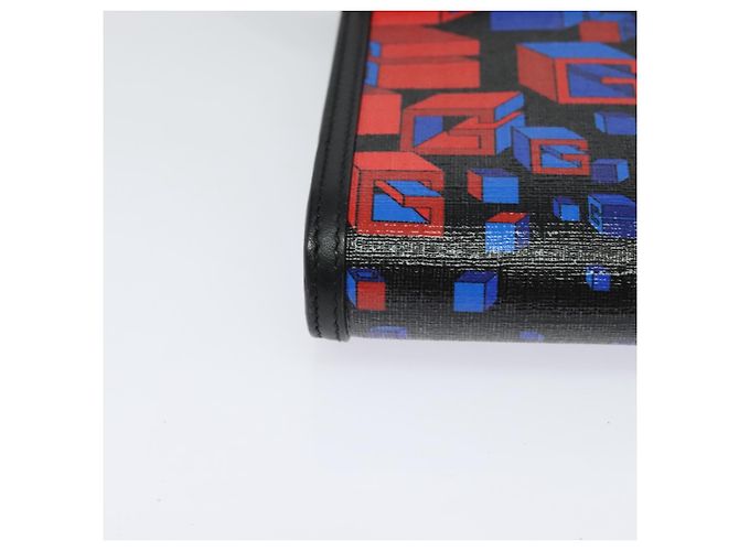Borsa a spalla GUCCI Square G Space in PVC nero e argento 631766 Auth KD535 - vista 11