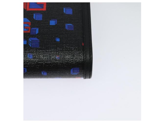 Borsa a spalla GUCCI Square G Space in PVC nero e argento 631766 Auth KD535 - vista 13
