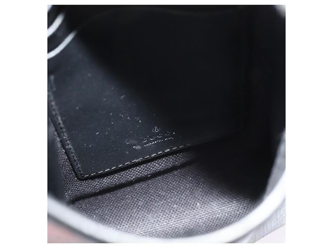 Borsa a spalla GUCCI Square G Space in PVC nero e argento 631766 Auth KD535 - vista 15