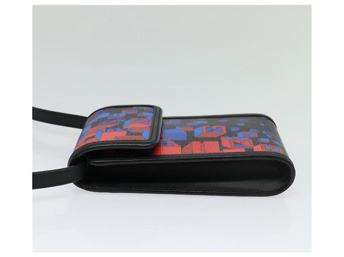 Borsa a spalla GUCCI Square G Space in PVC nero e argento 631766 Auth KD535 - vista 2