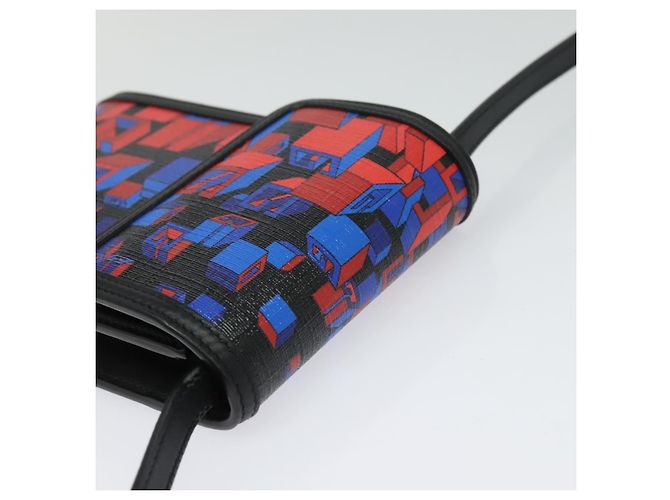 Borsa a spalla GUCCI Square G Space in PVC nero e argento 631766 Auth KD535 - vista 5