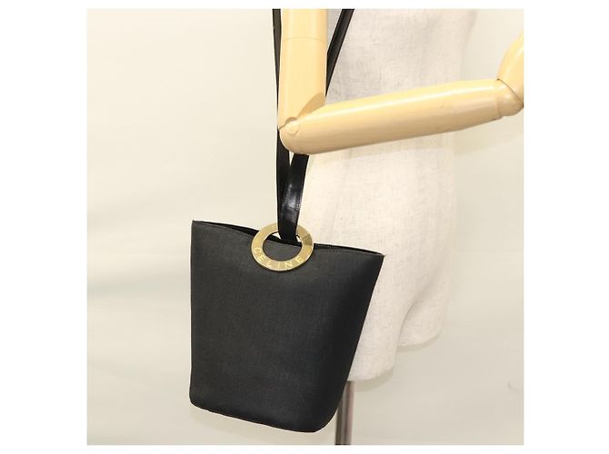 Céline Borsa a spalla CELINE in tela nera e oro Auth 121554 Nero D'oro - vista 15