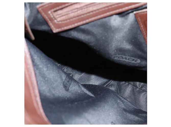 Borsa a Spalla Coach in Pelle Marrone Argento Autentica am8338 - vista 11