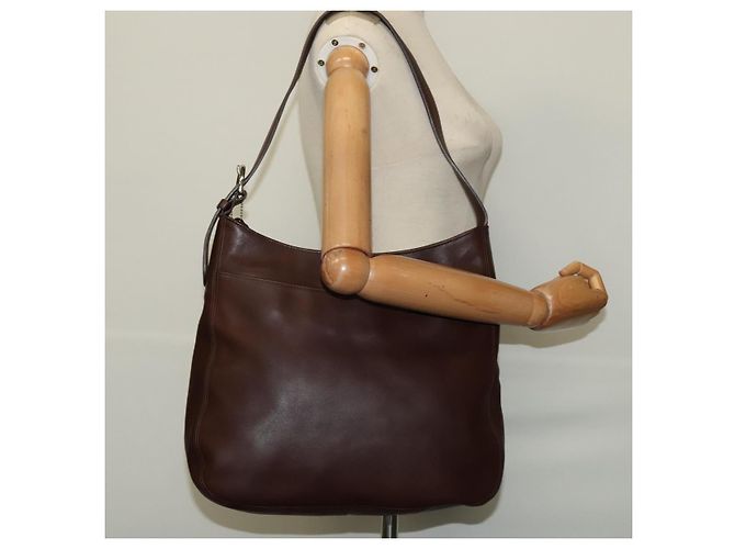 Borsa a Spalla Coach in Pelle Marrone Argento Autentica am8338 - vista 12