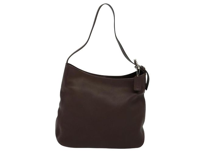 Borsa a Spalla Coach in Pelle Marrone Argento Autentica am8338 - vista 2