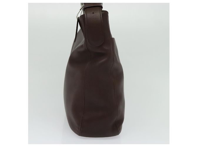 Borsa a Spalla Coach in Pelle Marrone Argento Autentica am8338 - vista 3