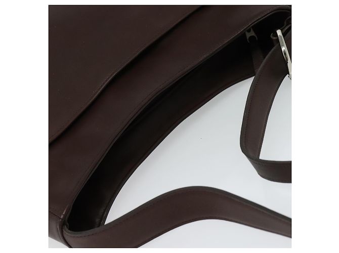 Borsa a Spalla Coach in Pelle Marrone Argento Autentica am8338 - vista 4