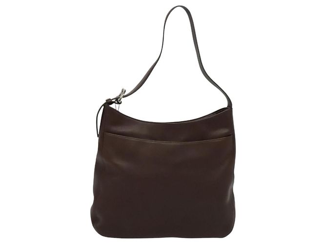 Borsa a Spalla Coach in Pelle Marrone Argento Autentica am8338 - vista 8