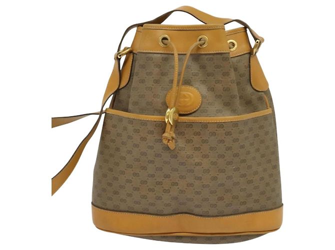 Sac à épaule GUCCI GG Supreme PVC Beige Or 001 116 0937 Auth BA1480 Doré - vue 9