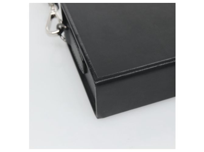 FENDI Box Schultertasche aus schwarzem Leder mit Silber authentisch hk2491 - Ansicht 10
