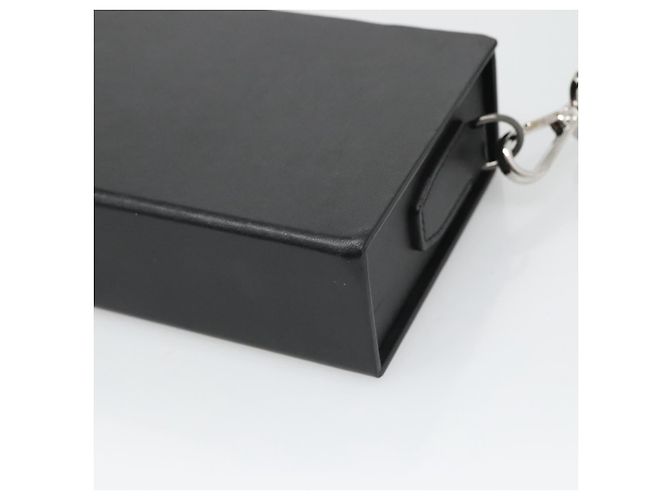 FENDI Box Schultertasche aus schwarzem Leder mit Silber authentisch hk2491 - Ansicht 11