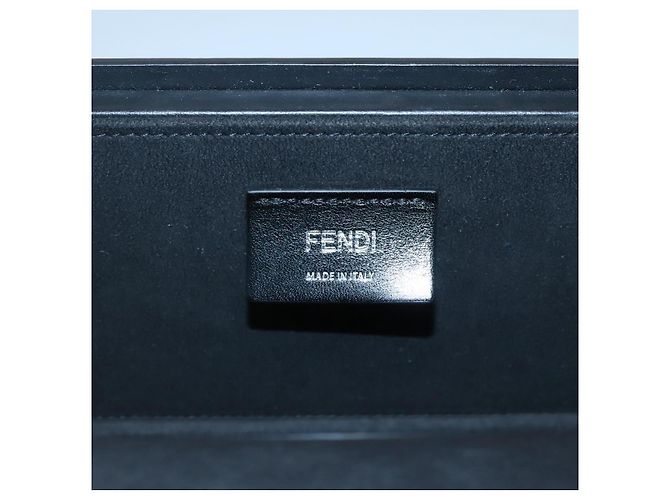 FENDI Box Schultertasche aus schwarzem Leder mit Silber authentisch hk2491 - Ansicht 12
