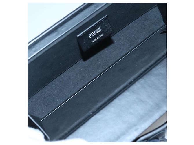 FENDI Box Schultertasche aus schwarzem Leder mit Silber authentisch hk2491 - Ansicht 7