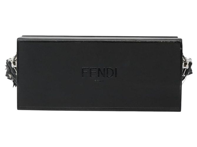 FENDI Box Schultertasche aus schwarzem Leder mit Silber authentisch hk2491 - Ansicht 9