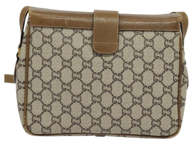 Borsa a spalla GUCCI GG Plus Supreme in pelle PVC beige oro Auth th5900 D'oro - vista 2