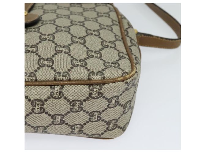 Borsa a spalla GUCCI GG Plus Supreme in pelle PVC beige oro Auth th5900 D'oro - vista 8