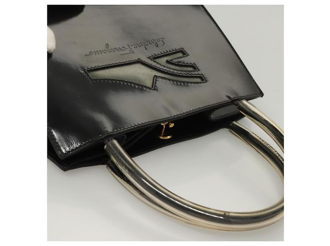 Handtasche Salvatore Ferragamo Emaille Schwarz Auth 119146 - Ansicht 5