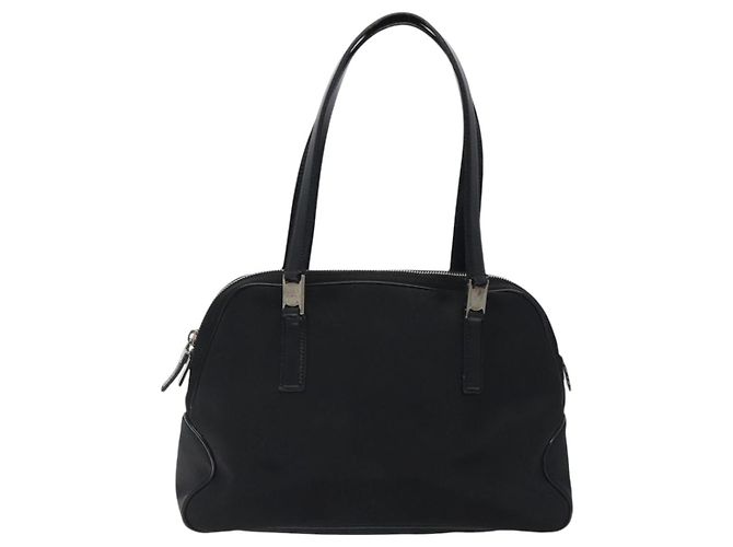 Bolsa de Ombro Vala em Nylon Preto e Prata da Salvatore Ferragamo Auth bs25066 - vista 11