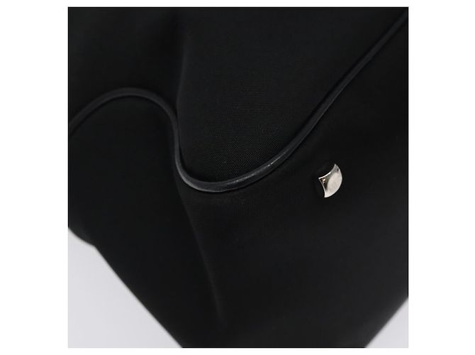 Bolsa de Ombro Vala em Nylon Preto e Prata da Salvatore Ferragamo Auth bs25066 - vista 13