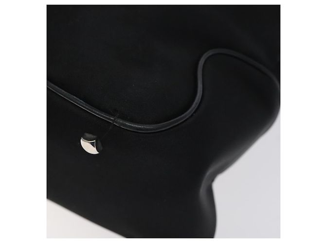 Bolsa de Ombro Vala em Nylon Preto e Prata da Salvatore Ferragamo Auth bs25066 - vista 14