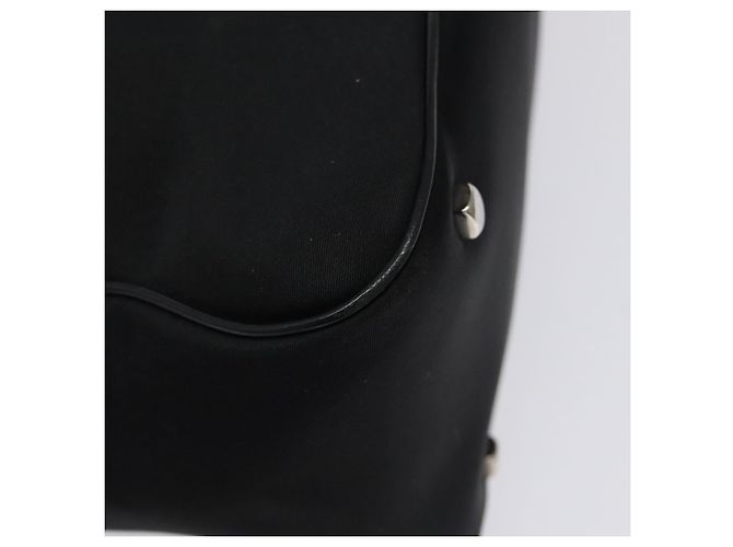 Bolsa de Ombro Vala em Nylon Preto e Prata da Salvatore Ferragamo Auth bs25066 - vista 15