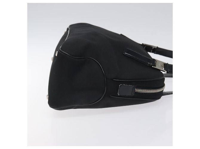 Bolsa de Ombro Vala em Nylon Preto e Prata da Salvatore Ferragamo Auth bs25066 - vista 3