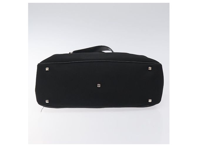 Bolsa de Ombro Vala em Nylon Preto e Prata da Salvatore Ferragamo Auth bs25066 - vista 4