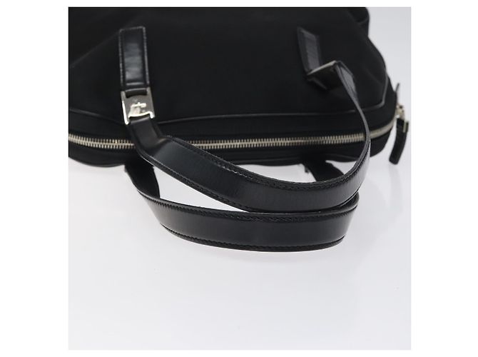 Bolsa de Ombro Vala em Nylon Preto e Prata da Salvatore Ferragamo Auth bs25066 - vista 6