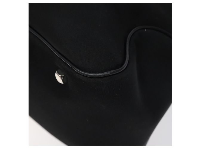 Bolsa de Ombro Vala em Nylon Preto e Prata da Salvatore Ferragamo Auth bs25066 - vista 7