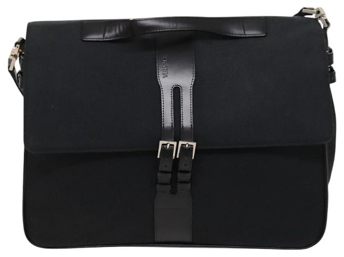 Gianni Versace Handtasche aus Canvas 2-Wege Schwarz Silber Authentisch bs24675 - Ansicht 10