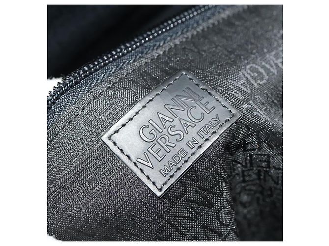 Gianni Versace Handtasche aus Canvas 2-Wege Schwarz Silber Authentisch bs24675 - Ansicht 15