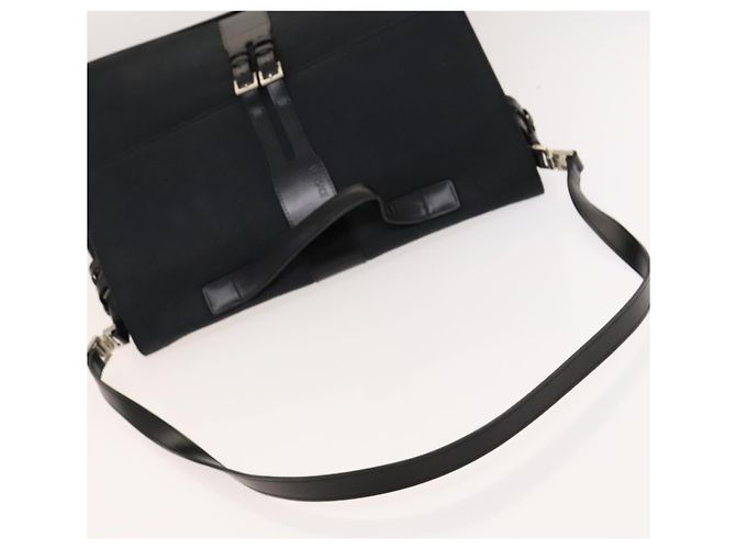 Gianni Versace Handtasche aus Canvas 2-Wege Schwarz Silber Authentisch bs24675 - Ansicht 5
