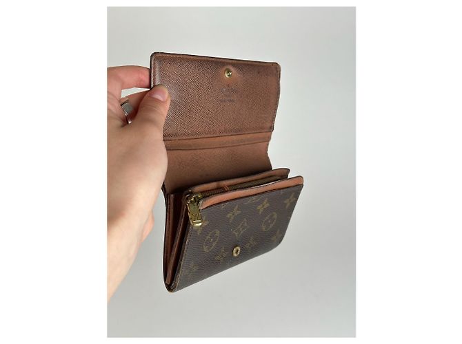 Vintage Louis Vuitton Leather monogram Wallet brown Khaki - view 6