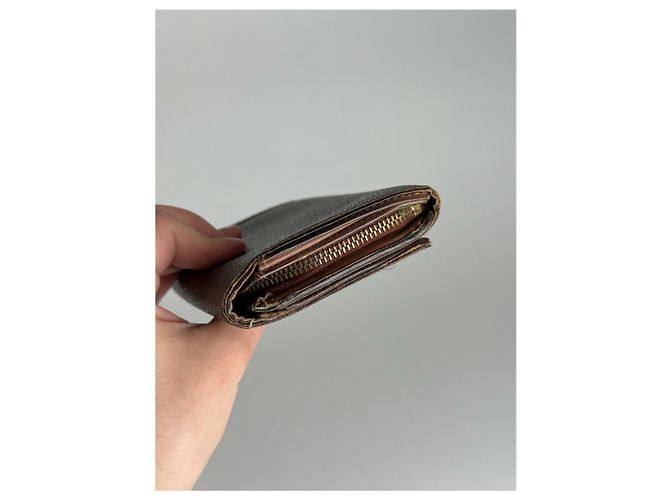 Vintage Louis Vuitton Leather monogram Wallet brown Khaki - view 8