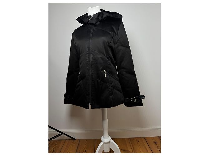Vintage Courreges Puffer Lederjacke 38/M schwarz - Ansicht 13